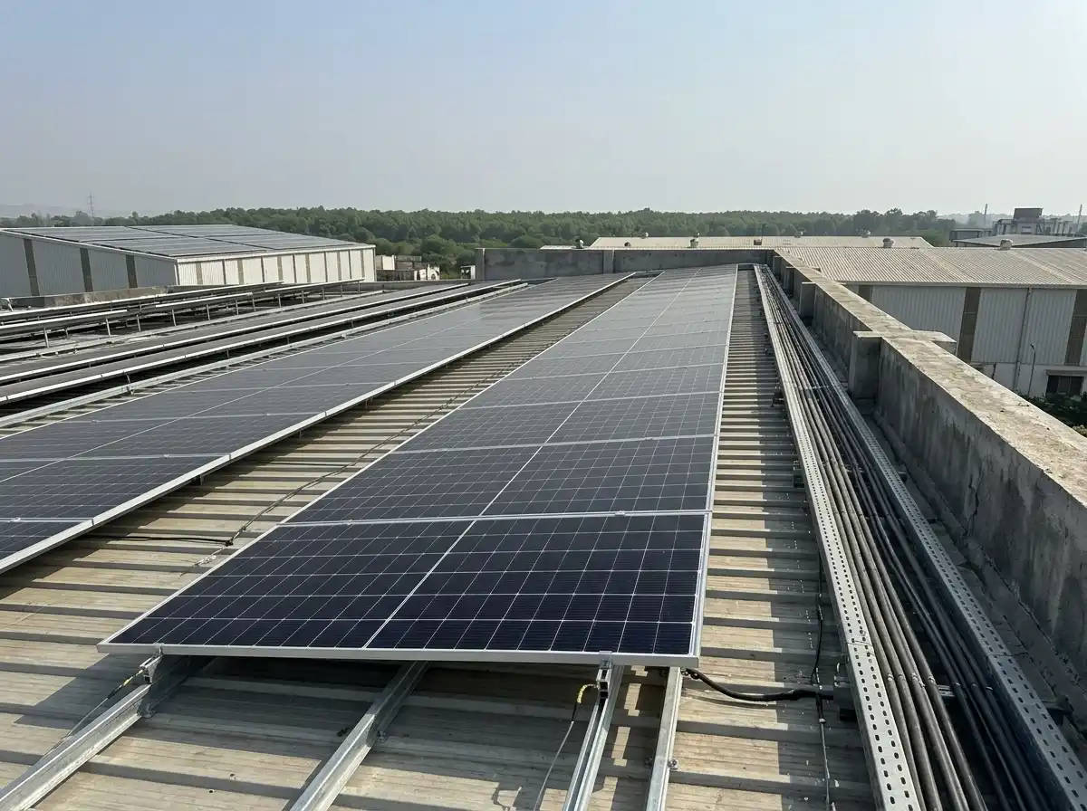 Solar Panel Installation in Vapi - Jani Sales 1,200 kWp Industrial Solar Plant