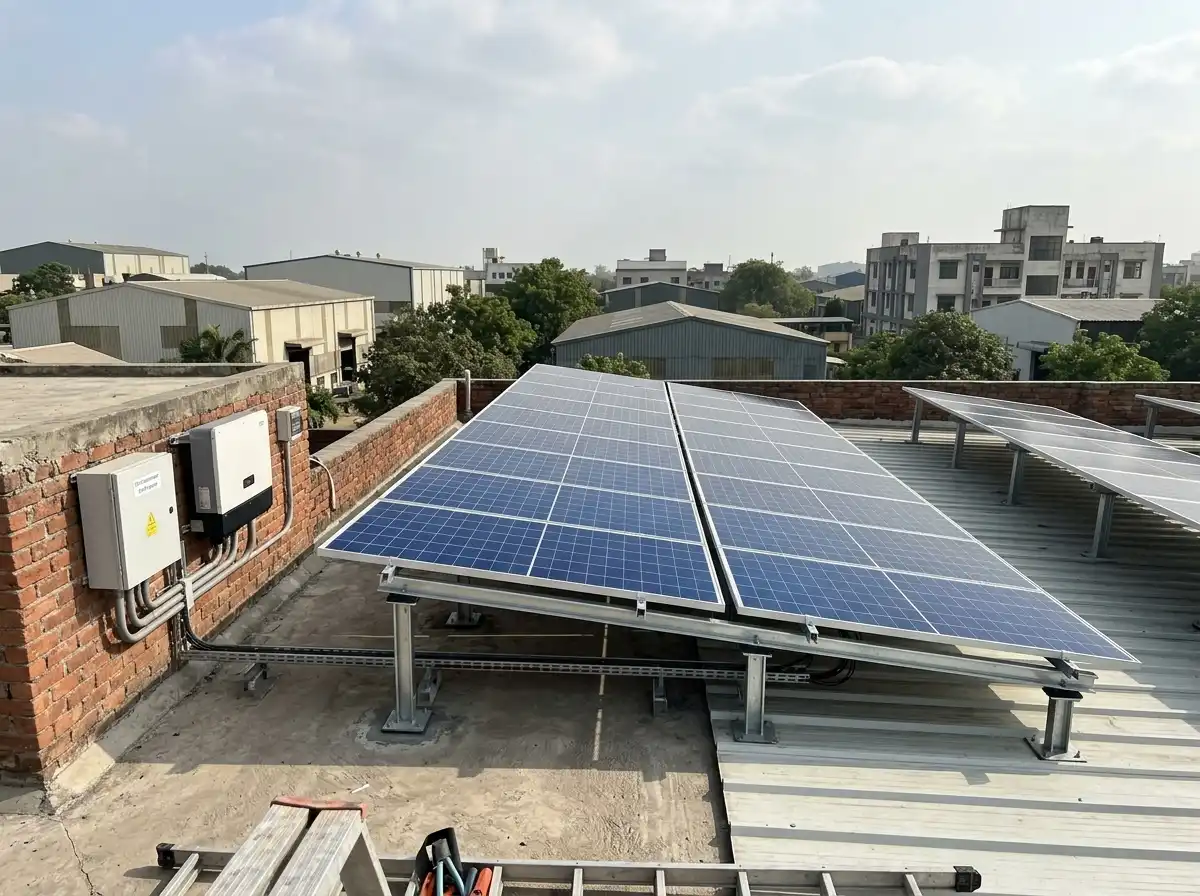 Solar Panel Installation in Vapi GIDC - Super Aluminum 20 kW Commercial Rooftop