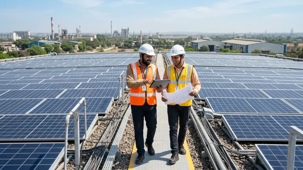Solar EPC company in Vapi and Daman certified industrial rooftop engineers South Gujarat